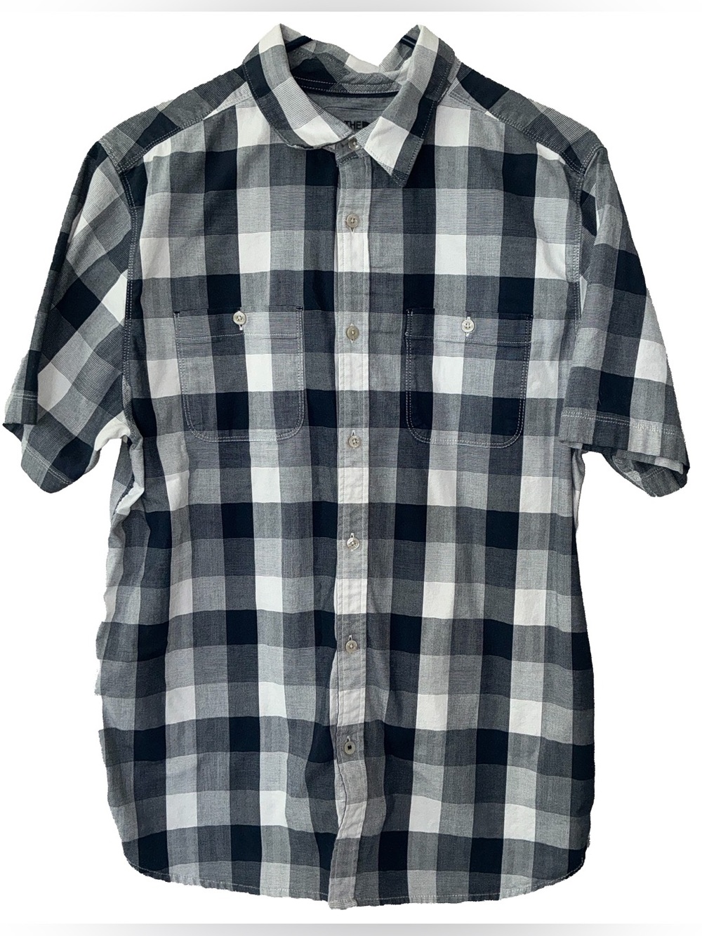 The North Face Men's Button-Down Shirt - Black & White Plaid